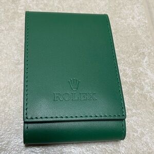 Rolex Watch Case Green Leather